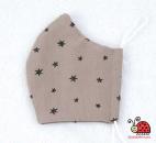 Stoffmaske Kritzel-Sterne taupe